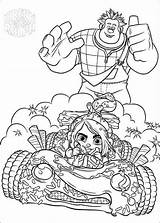 Wreck Ralph Coloring Pages Vanellope Car Printable Adults Kids sketch template