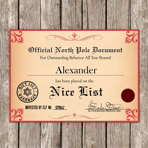 nice list certificate template  santas nice list certificatejpg