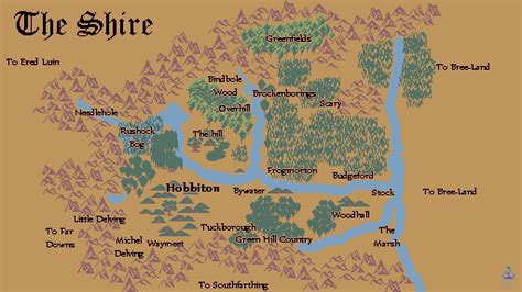 lord   rings map   shire
