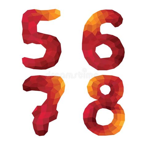 multicolor polygons isolated numbers  stock vector
