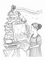 Jane Austen Coloring Book sketch template