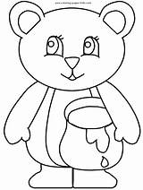 Coloring Bear Pages Bears Pot Honey Color Printable Animal Holding Preschool Kids Hibernation Sheets Printables Animals Colouring Hibernating Berenstain Teddy sketch template