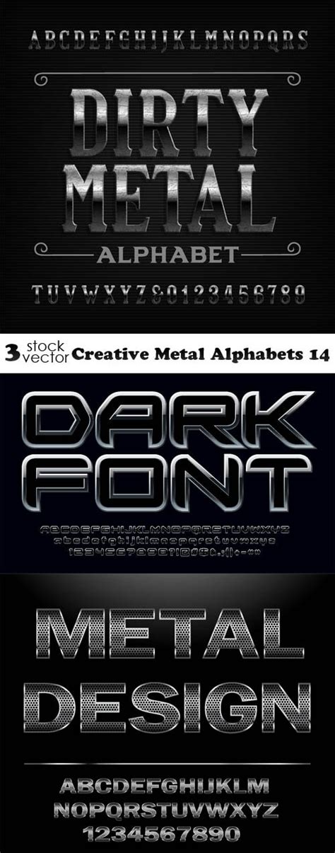 vectors creative metal alphabets  nitrogfx  unique graphics  creative designers