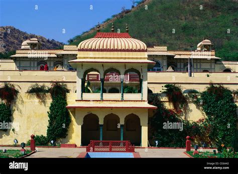 sisodia rani palace  garden jaipur rajasthan india stock photo