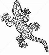 Lizard Gaudi Gecko Mosaico Salamandra Stylized Gaudí Mosaicos Pedagogie Toulouse Dot sketch template