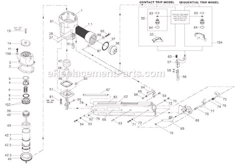 bostitch nsb parts list  diagram ereplacementpartscom