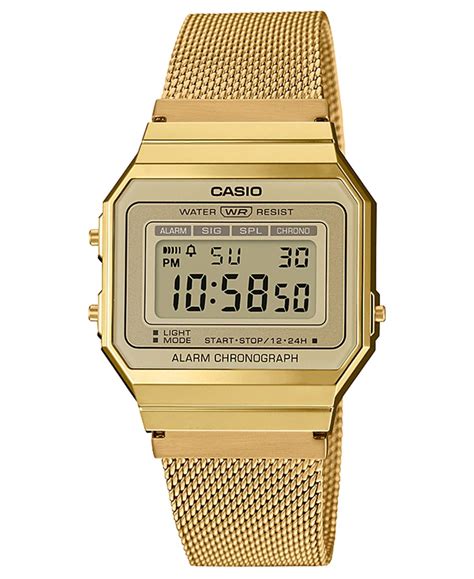 casio unisex gold tone stainless steel mesh bracelet  mm reviews watches jewelry
