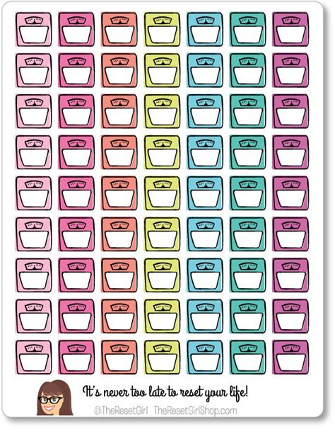 cutie planner icons weight scales theresetgirlshop printables happy planner teacher