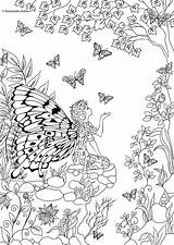 Butterfly Coloring Pages Butterflies Favoreads Woman Fairy Adult Adults Book Printable Club Sheets Kids Etsy Forest Fantasy Reserved Rights Sold sketch template
