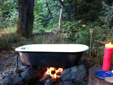 pin  lemolo books  pacific north west pnw authors outdoor bathtub cast iron tub hot