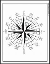 Compass Star Geometric Coloring Geography Pages Color Math Fun Circle Worksheet Degrees Make Detailed Colorwithfuzzy Customize sketch template