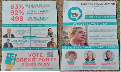 brexit party election campaign leaflet   door ukpolitics