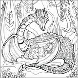 Coloring Mythical Pages Creatures Fantasy Creature Mythological Magical Celestial Mystical Animal Color Printable Adults Adult Print Seasonings Dragon Colouring Book sketch template
