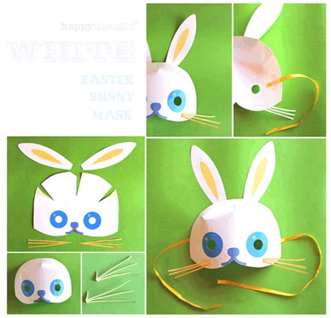 white easter bunny mask template easter printable party kit