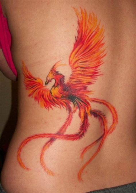 phoenix rises   ashes   fire bird tattoo  tail