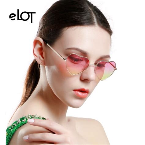 elot ladies vintage heart gradient sunglasses women brand designer love