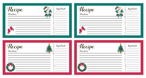 editable recipe card template christmas    printables