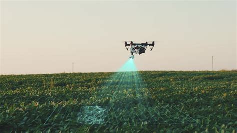 flying smart agriculture drone artificial intelligence stock footage video  royalty