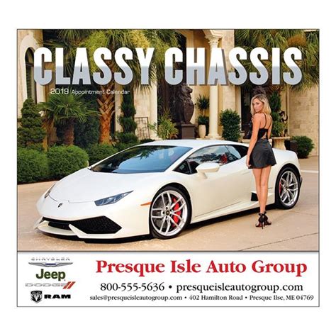 Wall Calendar Monthly Classy Chassis