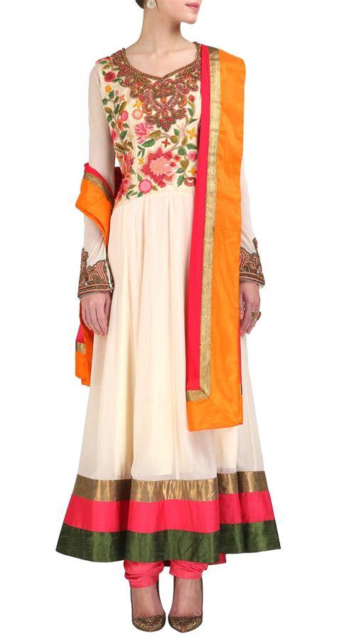 aharin india offwhite anarkali set fashion indian attire indian outfits