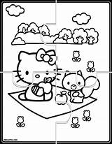 Kitty Hello Coloring Puzzles Puzzle Autism Choose Board Activities Jigsaw sketch template
