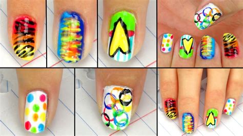 ♥ 5 cute and easy back to school nail designs ♥ youtube