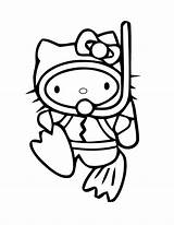 Scuba Coloring Pages Diving Diver Kitty Hello Printable Drawing Colouring Clipart Draw Kids Divers Clipartbest Color Book Cute Find Comments sketch template