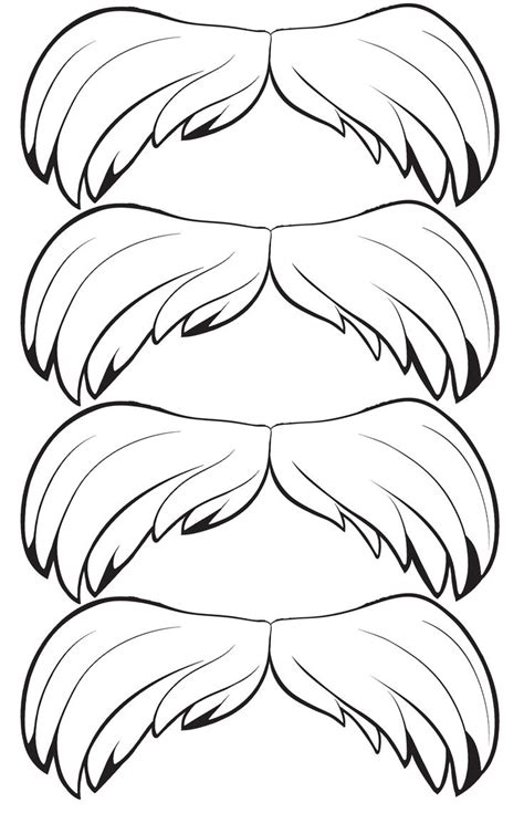 lorax mustache template printable sketch coloring page