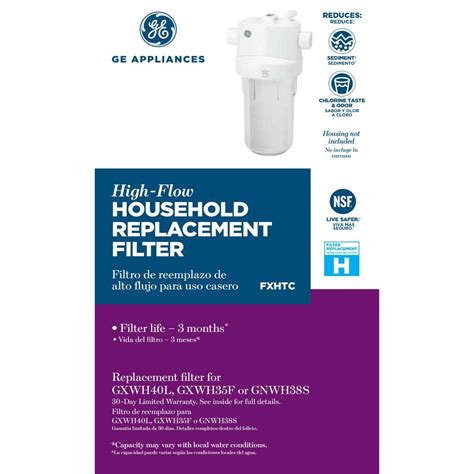 Ge Fxhtc Whole Filter Replacement For Systems Gxwh40l Gxwh30c Gxwh35f