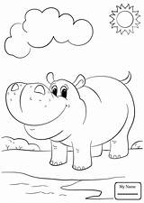 Hippo Kids Coloring Pages Getdrawings Drawing sketch template