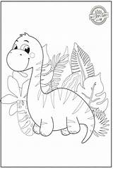 Coloring Dinosaur Pages Cute Baby Kids Activity sketch template