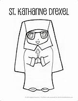 Drexel Katharine St Coloring Catholic Saint Pages Kids Crafts Religion Activities Religious Printables Monstrance sketch template