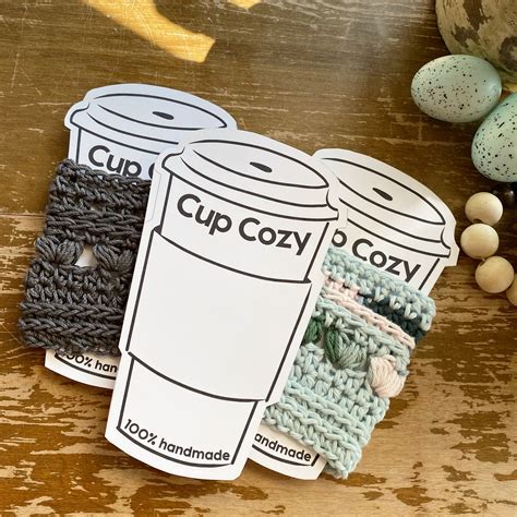 printable cup cozy display template tags downloadable  etsy australia