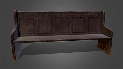 church pew bench download free 3d model by amatsukast [05b6508