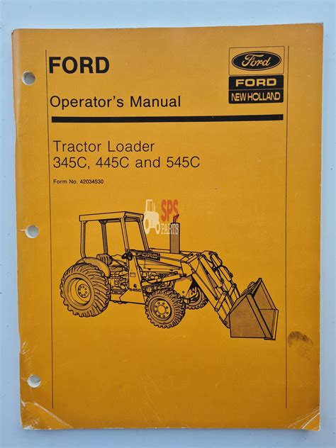 ford    tractor loader operators manual sps parts