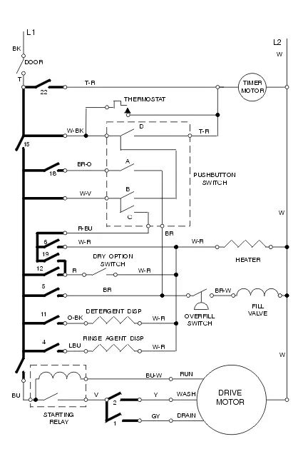 dishwasher wiring diagram schematic cycle  advancing