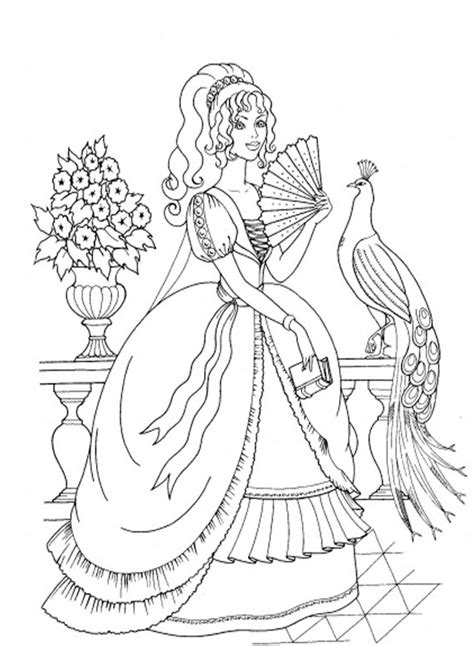 printable fancy princess coloring page coloringpagebookcom