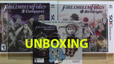 fire emblem fates birthright and conquest unboxing youtube