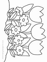 Coloring Flower Pages Printable Kindergarten Easter Flowers Kids Colouring Sheets Spring Preschool Info sketch template