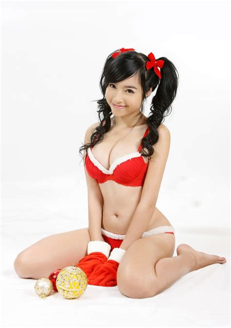 Only Cute Asians Elly Tran Ha In Red Bikini