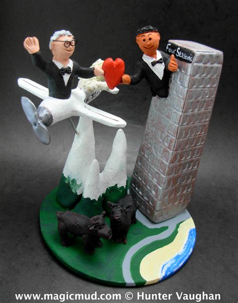 Gay Groom S In Adirondack Chairs Wedding Cake Topper Same Sex Wedding