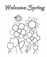 Spring Coloring Pages Welcome Print Color Getdrawings Kids Printable Getcolorings Choose Board sketch template
