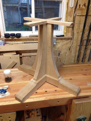 mission style pedestal table  base  top