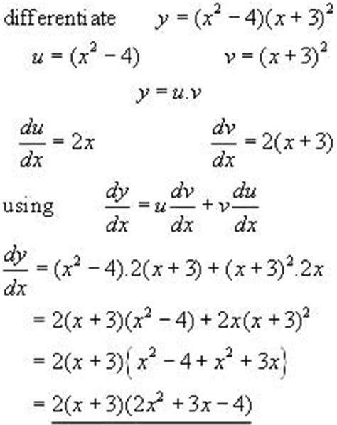 product rule differential calculus   level maths tutor