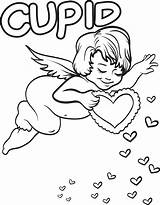 Cupid Coloring Pages Printable Valentine Getcolorings Color Kids Print Click sketch template