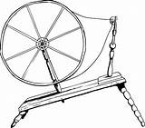 Spinning Wheel Outline Antique Vector Old Stock Illustrations Outlined Textile Fashioned 18th Era Wooden Century Single Side Charkha Clip Background sketch template