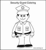 Security Guard Coloring Pages Template sketch template