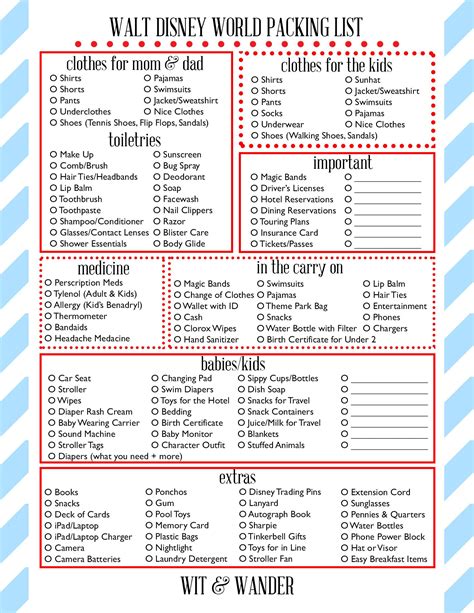 complete list  disney world attractions printable list  calendar printable