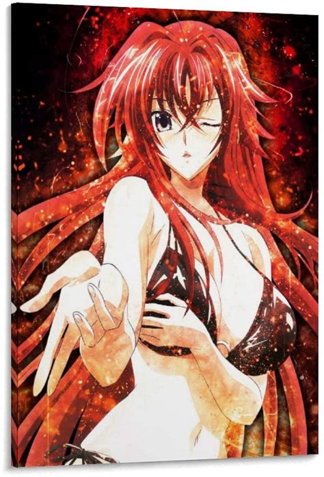 Zzhzm Anime Poster High School Dxd Rias Gremory Canvas Art