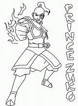 Coloring Avatar Pages Movie Zuko Fire Popular Bender sketch template
